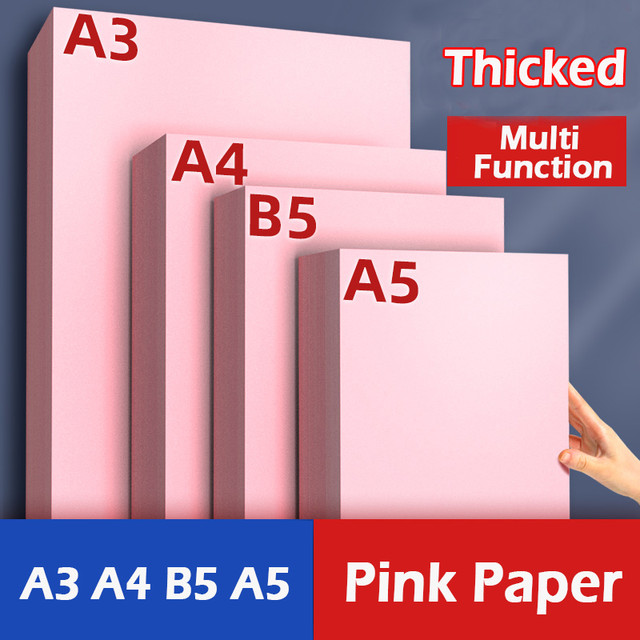 Pink Copy Paper Ppink A4 Paper B5 Printing Paper A5 Color 80G Thickened  140g Gram A3 Color Paper 160G For Handmade Name Brand - AliExpress